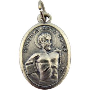 Religious Gifts Silver Tone Saint St Dismas The Good Thief Medal Pendant, 1 Inch