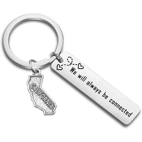 bobauna USA State Map Keychain Long Distance Relationship Gift For Family Best Friends