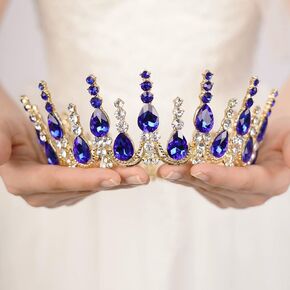 JWICOS Silver Tiaras and Crowns for Women Round Crystal Queen Crowns for Women Princess Tiara with Rhinestone Wedding Crown