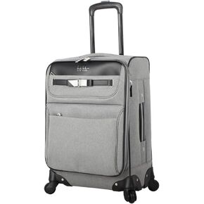 Nicole Miller New York Luggage Collection - Designer Lightweight Softside Expandable Suitcase- 20 Inch Carry On Bag with 4-Rolling Spinner Wheels