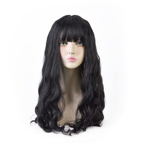 Blonde Wavy Wig Short Bob Wigs With Air Bangs, Curly Wavy Shoulder Length Short Synthetic Cosplay Costume Wig for Girl Women