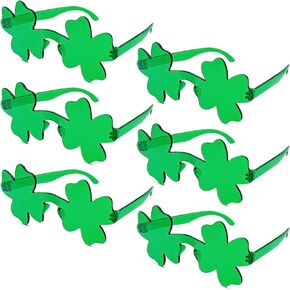 6 Pairs St. Patrick's Day Shamrock Sunglasses Four Leaf Clover Glasses Green Shamrock Glasses Irish Glasses