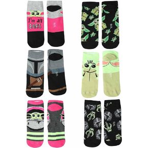 STAR WARS Ladies Mandalorian The Child 6 Pack Socks Standard