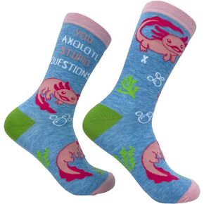 Crazy Dog T-Shirts Women's You Axolotl Stupid Questions Socks Funny Cute Salamander Joke Footwear