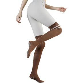 Knee High Socks,Yoga Socks With Grips for Women,Non Slip Skid Socks for Pilates,Pure Barre, Ballet,Dance 1 Pair