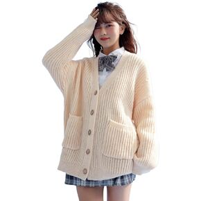 SHENHE Women's Button Down Long Sleeve V Neck Fall Cardigan Sweater with Pockets