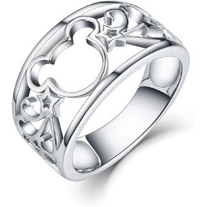 JO WISDOM 925 Sterling Silver and Yellow Gold Plated Mickey Mouse Ring
