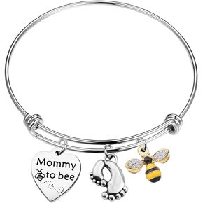 CENWA Mommy to Bee Bracelet Expectant Mother Bracelet New Mom Gift Pregnancy Announcement Gift for Mother-to-be