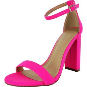 Wild Diva Women's High Chunky Block Heel Pump Dress Heeled Sandals