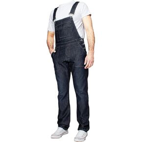 Ze Enzo Mens Denim Blue Black Dungarees Work Fashion Dungaree Casual Overalls Jeans 30 - 50 Waist Sizes