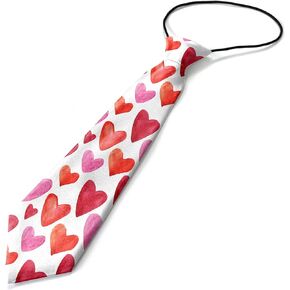 KAWAMOUSE Toddler Size ( Watercolor Heart Valentines ) Pre-Tied Adjustable Novelty Necktie, Fashion Conversational Neck Strap Ties for Boys and Children, for Wedding Parties Events