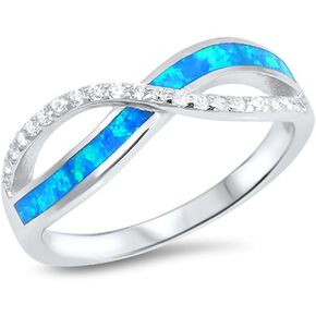 CHOOSE YOUR COLOR Sterling Silver Infinity Ring