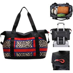 Large Capacity Travel Luggage Bag, Women's Tote Bag to Carry Airplane Fits Under Seat, Men's Short Business Carry-on Sports Gym Dry and Wet Separation Bag（Elegant Coffee）