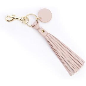 Royce Leather Leather Tassel Key Fob (Carnation Pink)