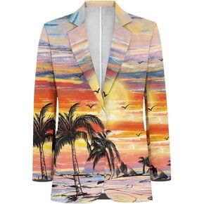 Mens Casual Long Sleeve Blazer Slim Fit Suit Jacket One Button Daily Blazer Business Sport Coat Tops S-5XL