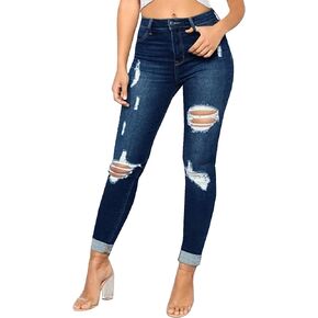 LONGBIDA Women's Ripped Skinny Jeans Hight Waisted Stretch Distressed Denim Pants for Women