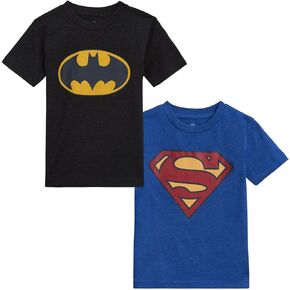 DC Comics Justice League Batman Superman 2 Pack T-Shirts Little Kid