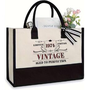 PUKMOMONA Birthday Gifts for Women Canvas Tote Bag Vintage 002 in Kuwait