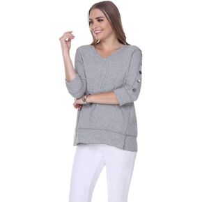 Neon Buddha Women's Standard Vacation Top, Sporty Grey, Medium