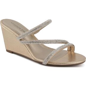 LONDON FOG Womens Drake High Platform Dress Sandal Womens Wedding Sandals