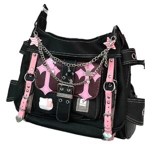 Fairy crossbody bag Grunge Fairy Shoulder Bag kawaii Cute for women with accessories shoulder bag Cyber Grunge Fairy (black)