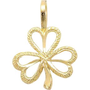 FindingKing 14K Gold Shamrock Charm Irish 3 Leaf Clover DC 16.5mm in Saudi Arabia