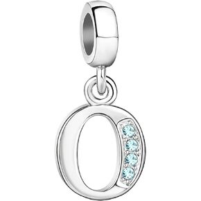 1 2 3 4 5 6 7 8 9 Numbers Dangle Birthstone Birthday Women Bead Charms Fits Pandora Bracelets Mom Daughter Wife