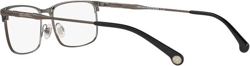 Brooks Brothers Men's BB1046 Rectangular Prescription Eyewear Frames, Gunmetal/Demo Lens, 55 mm in Saudi Arabia