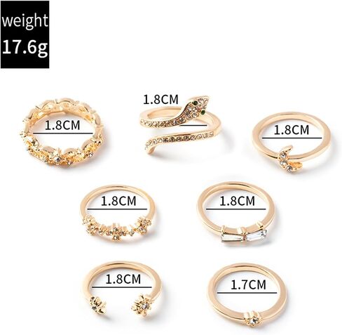 Gold Snake Butterfly Knuckle Rings Set for Teen Girls,Boho Heart Butterfly Snake Stackable Finger Chunky Rings for Women,Adjustable Open Rings Band Jewelry in Saudi Arabia