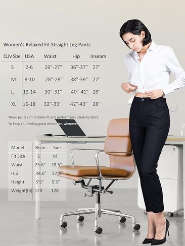 بنطال CLIV للسيدات للعمل كاجوال نحيف للكاحل مع جيوب in Kuwait