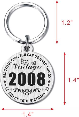 Resdink 16th Birthday Gifts for Girls boys - 2024 Keychain for 16 Years old Women Men Birthday Present, Happy 16th Bady Key Chain in Saudi Arabia