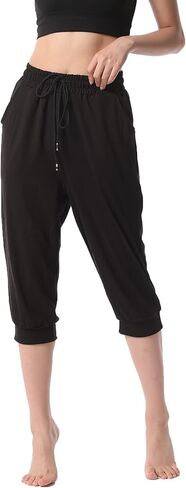 سراويل اليوغا النسائية واسعة الساق مريحة الرباط فضفاضة تجريب Sweatpants صالة السراويل مع جيوب in Kuwait