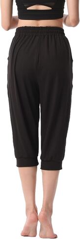 سراويل اليوغا النسائية واسعة الساق مريحة الرباط فضفاضة تجريب Sweatpants صالة السراويل مع جيوب in Kuwait