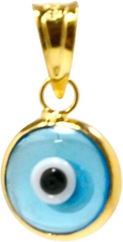 925 Sterling Silver 7 MM Round Glass Evil Eye Charm (Pendant Only) - 7 Colors to Choose for Men and Women in Saudi Arabia