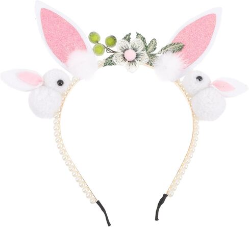 PRETYZOOM Bunny Ear Headband, Easter Bunny Headband, Rabbit Ear Faux Pearl Headband, Easter Rabbit Costume Accessories, Easter Party Favors in Saudi Arabia