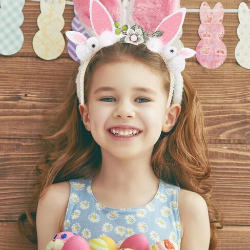 PRETYZOOM Bunny Ear Headband, Easter Bunny Headband, Rabbit Ear Faux Pearl Headband, Easter Rabbit Costume Accessories, Easter Party Favors in Saudi Arabia