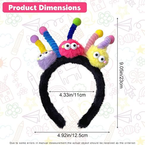 عصابة رأس مرحة من القطيفة الملونة - ملحقات سبا ومكياج نابضة بالحياة للنساء والفتيات - عصابة رأس من القطيفة لغسول الوجه وعصابة رأس من القطيفة لحفلات الأزياء الكرتونية ترولز Uglydoll in Kuwait