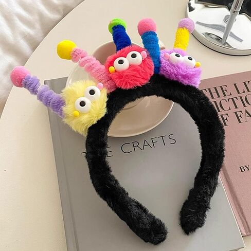 عصابة رأس مرحة من القطيفة الملونة - ملحقات سبا ومكياج نابضة بالحياة للنساء والفتيات - عصابة رأس من القطيفة لغسول الوجه وعصابة رأس من القطيفة لحفلات الأزياء الكرتونية ترولز Uglydoll in Kuwait