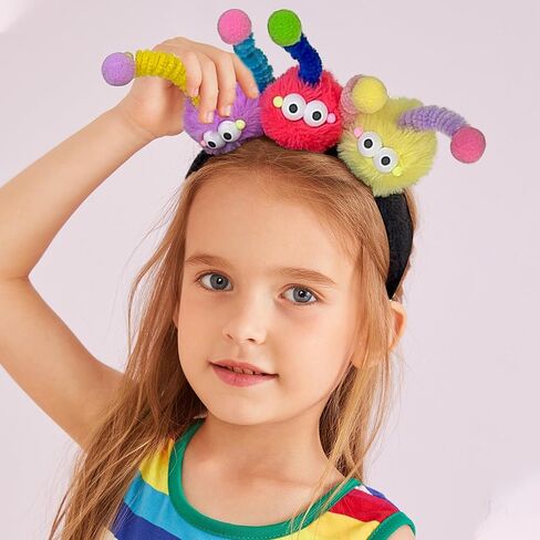 عصابة رأس مرحة من القطيفة الملونة - ملحقات سبا ومكياج نابضة بالحياة للنساء والفتيات - عصابة رأس من القطيفة لغسول الوجه وعصابة رأس من القطيفة لحفلات الأزياء الكرتونية ترولز Uglydoll in Kuwait