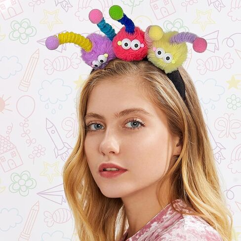 عصابة رأس مرحة من القطيفة الملونة - ملحقات سبا ومكياج نابضة بالحياة للنساء والفتيات - عصابة رأس من القطيفة لغسول الوجه وعصابة رأس من القطيفة لحفلات الأزياء الكرتونية ترولز Uglydoll in Kuwait