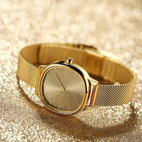 LANZOOM Retro Women's Quartz Watch - Stainless Steel case,Gold Filled, Ideal Gift for Holidays and Special Occasions. in Saudi Arabia