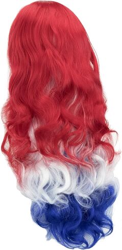 IMISSU Flag Color Design Hair Cosplay Wigs with Bangs Halloween Costume Wig (AU Flag Blue White Red) in Saudi Arabia