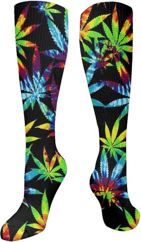 التعادل صبغ وعاء أوراق الأعشاب جوارب ضغط النساء والرجال 10-20mmhg السفر أنبوب الفخذ الجوارب العالية فوق جوارب طويلة جوارب عالية غير رسمية in Kuwait