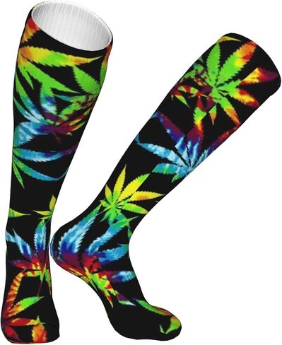 التعادل صبغ وعاء أوراق الأعشاب جوارب ضغط النساء والرجال 10-20mmhg السفر أنبوب الفخذ الجوارب العالية فوق جوارب طويلة جوارب عالية غير رسمية in Kuwait