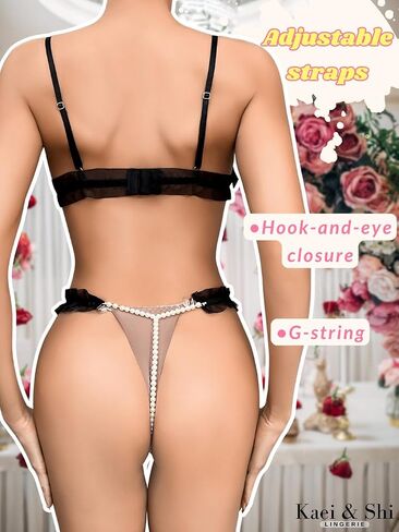 ملابس داخلية Kaei&Shi من التول اللؤلؤي، ملابس داخلية مثيرة مكشكشة، لحفلات الزفاف في عيد الحب in Saudi Arabia