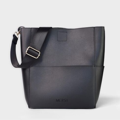 محفظة Demi Bucket - حقيبة دلو من الجلد النباتي مع حقيبة صغيرة قابلة للفصل - حزامان للكتف قابلان للتعديل in Kuwait