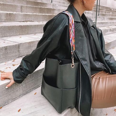 محفظة Demi Bucket - حقيبة دلو من الجلد النباتي مع حقيبة صغيرة قابلة للفصل - حزامان للكتف قابلان للتعديل in Kuwait