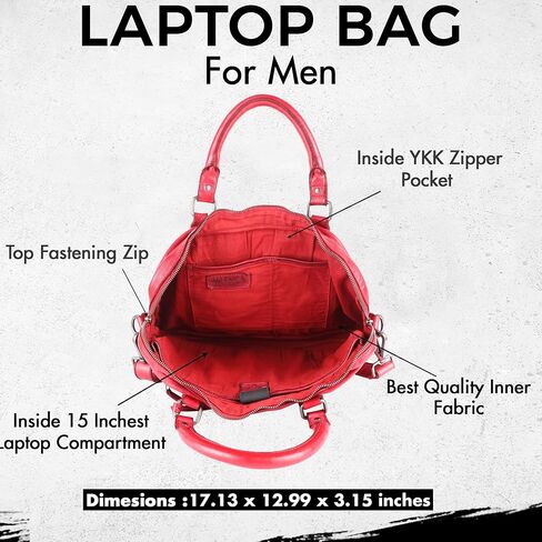 Genuine Leather Laptop Bag For Men 15 Inch, Messenger Bag For Women in Saudi Arabia
