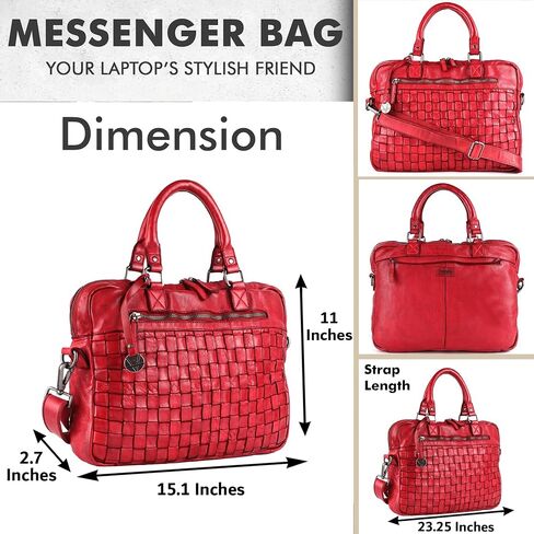 Genuine Leather Laptop Bag For Men 15 Inch, Messenger Bag For Women in Saudi Arabia