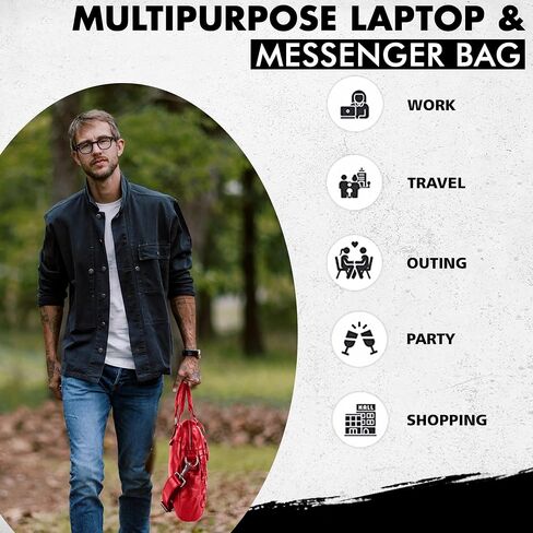 Genuine Leather Laptop Bag For Men 15 Inch, Messenger Bag For Women in Saudi Arabia